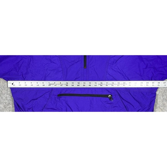 Vintage LL Bean Anorak Nylon Windbreaker Mens XL Purple 1/2 Zip Hood USA READ - Picture 7 of 9